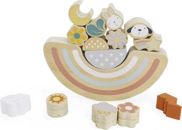 Babu egyensúlyozó fa játék kutya és macska