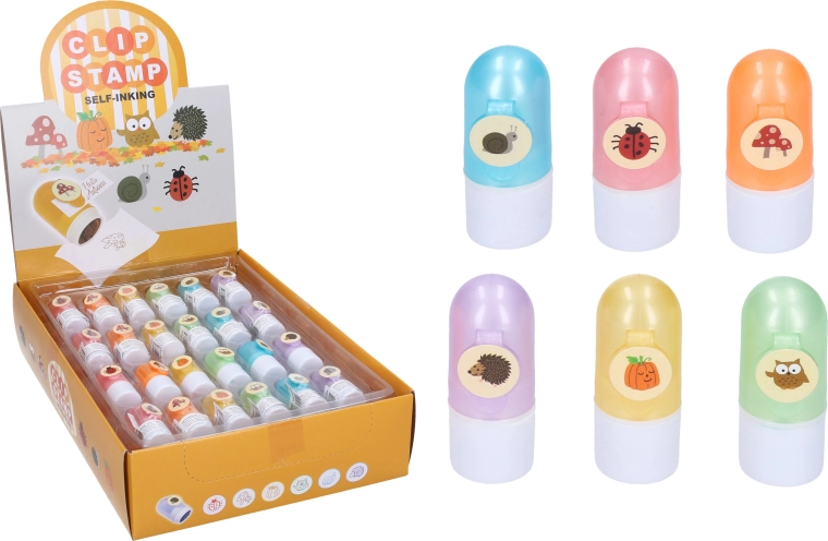 Önfestékező bélyegző klipsszel – állatkák és motívumok vegyesen