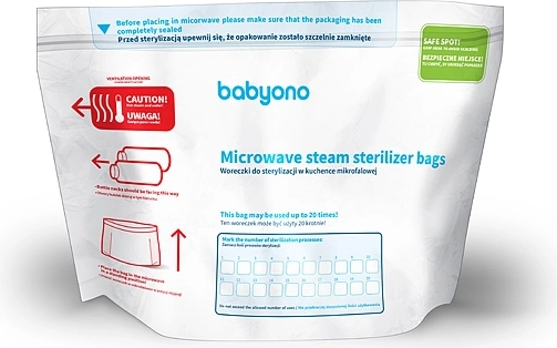 BabyOno mikrohullámú sterilizáló tasakok, 5 db