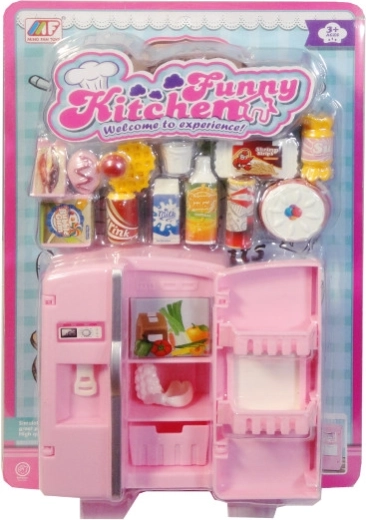 Baba-kiegészítők – hűtőszekrény konyhai kellékekkel