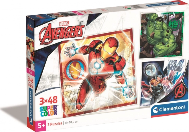 CLEMENTONI MARVEL AVENGERS 3×48 darabos puzzle-készlet
