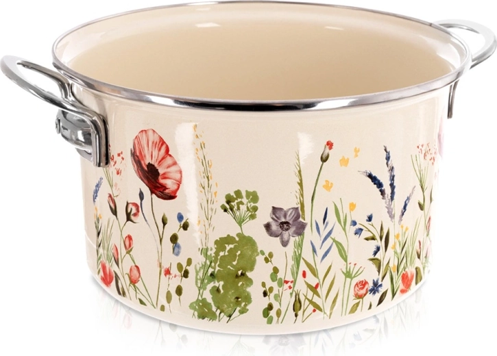 Krém színű zománcozott Maki lábas, 26 cm, 6,5 l