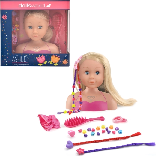 Dolls World fésülhető fej Ashley szőke 21 cm
