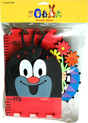 Hab növekedésmérő vakond mintával, piros