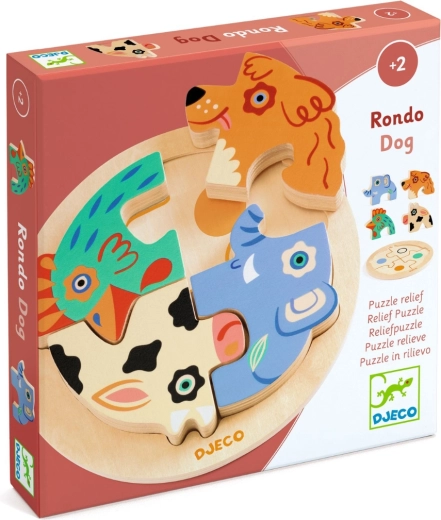 Djeco fa berakós állatos puzzle (4 darabos)
