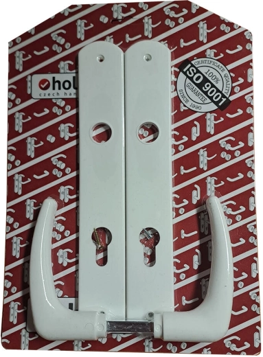 Klasszikus kilincs XXL pajzzsal 90 mm PZ műanyag fehér