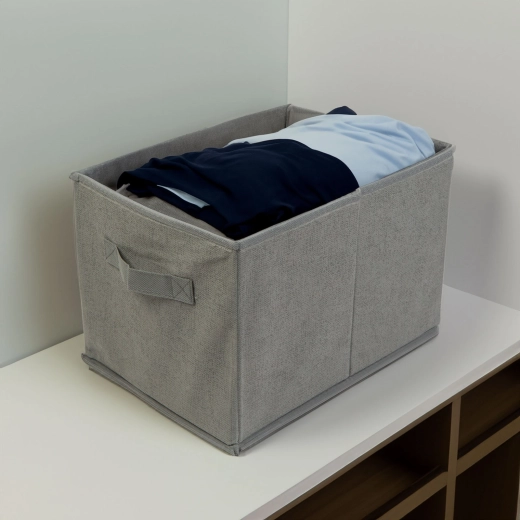 Textil tárolódoboz 32 × 22 × 22 cm, szürke