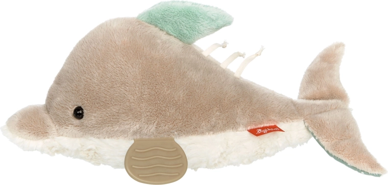 Sigikid fejlesztő játék delfin 35 cm, susogóval, csörgővel és rágókával