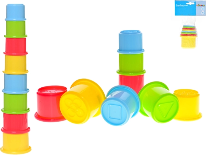 Összerakható poharak – színes piramis babáknak