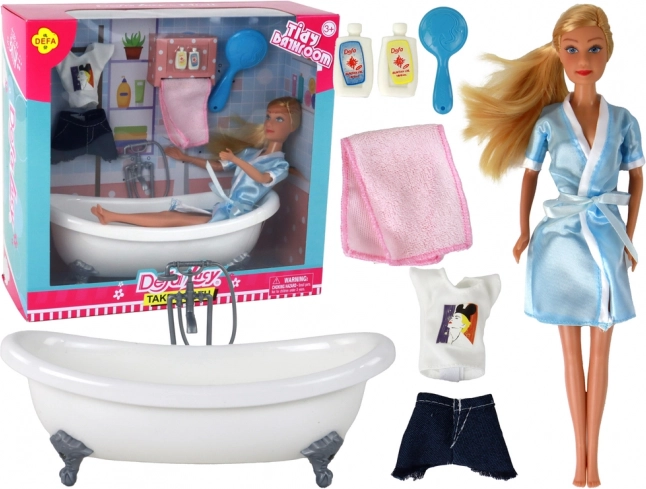 Textil baba káddal és kiegészítőkkel – Kék