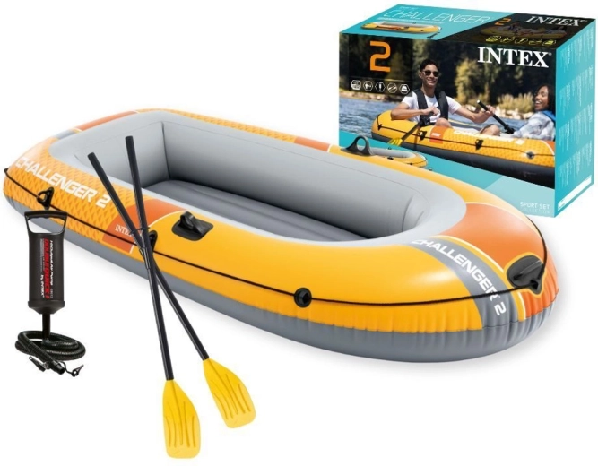 2 személyes felfújható csónak Intex Challenger 2 pumpával és evezőkkel