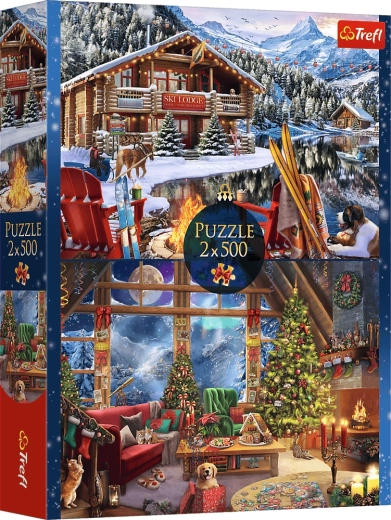 Trefl puzzle Karácsony a hegyekben 2×500 darab