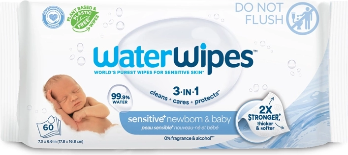 Nedves törlőkendők WATERWIPES Newborn & Baby 3 az 1-ben 60 db