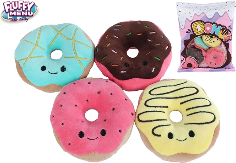 Plüss szett színes fánkokkal táskában – Fluffy Menu