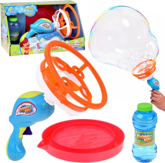 Bubble Fun buborékpisztoly „buborék a buborékban” hatással, 236 ml oldattal – 1 db