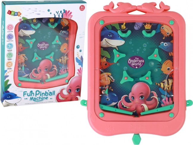Rózsaszín Mini Pinball ügyességi játék labdával