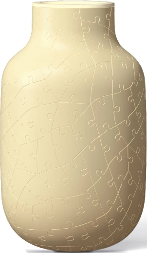 Modern 3D puzzle váza krémsárga színben