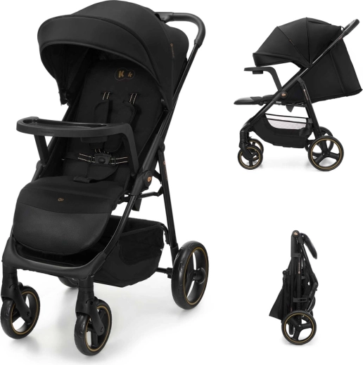 Kinderkraft Trig 3 sport babakocsi tálcával, onyx black
