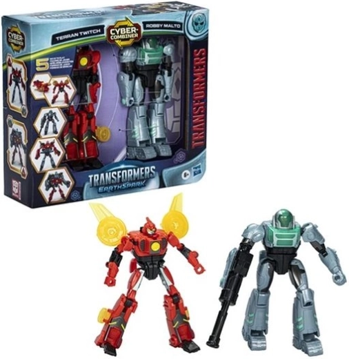 Transformers EarthSpark Cyber Combiner szett Terran Twitch és Robby Malto