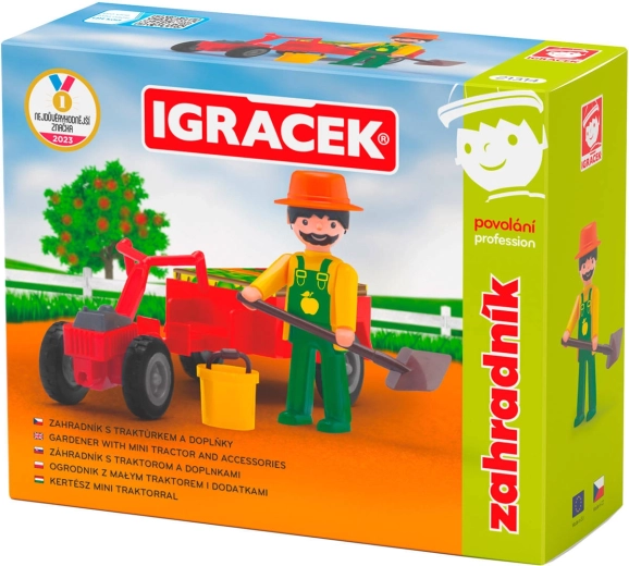EFKO Igráček kertész – figurakészlet traktorral és kiegészítőkkel