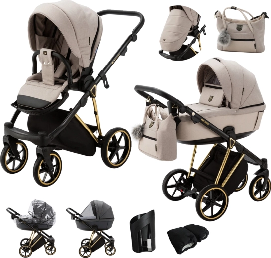 Adamex Belissa Special Edition kombinált babakocsi beige/gold
