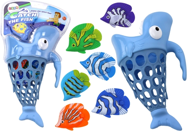 Vízben halacskafogó kosár – kék cápa