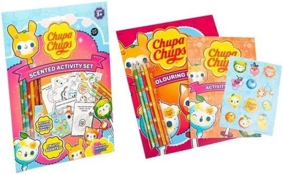 Chupa Chups illatos kifestő füzet matricákkal és színes ceruzákkal