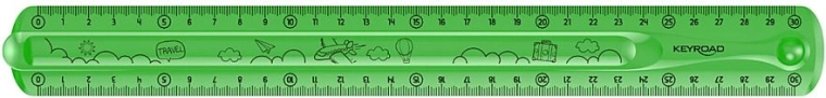 KEYROAD Flexi 30 cm zöld vonalzó
