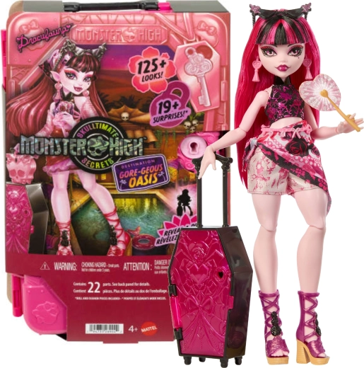 monster high draculaura utazó szett meglepetésekkel 28 cm