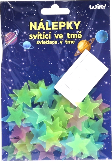 12x17 cm-es sötétben világító matricák – Csillagok, 60 db