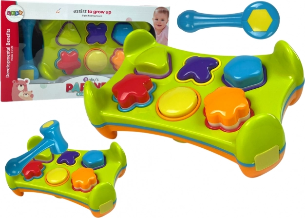 Kétoldalas oktató formabedobó kalapáccsal és formákkal