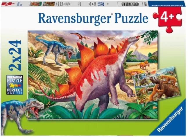 Ravensburger dinoszauruszvilág puzzle 2×24 darab