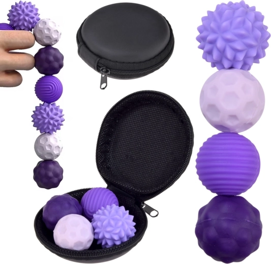Mágneses antistressz szenzoros fidget labdák (4 db) tokkal