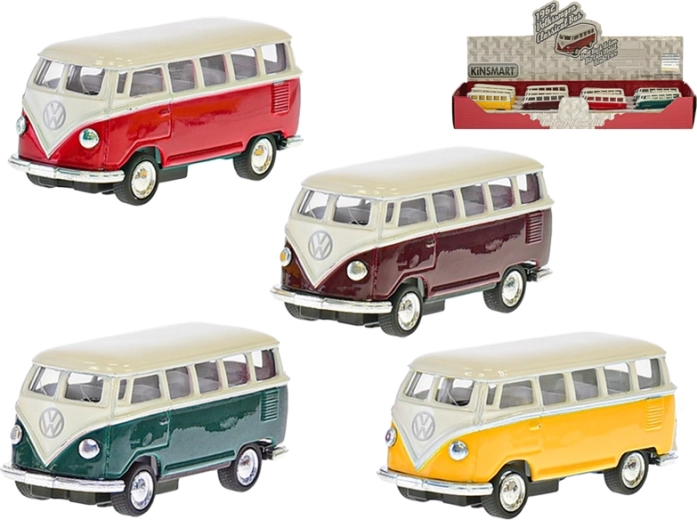 Kinsmart VW Classic busz 1962 fém modell 1:64 nyitható ajtókkal