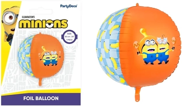 Minyonok fólia lufi labda formában 75 cm mix – 1 db