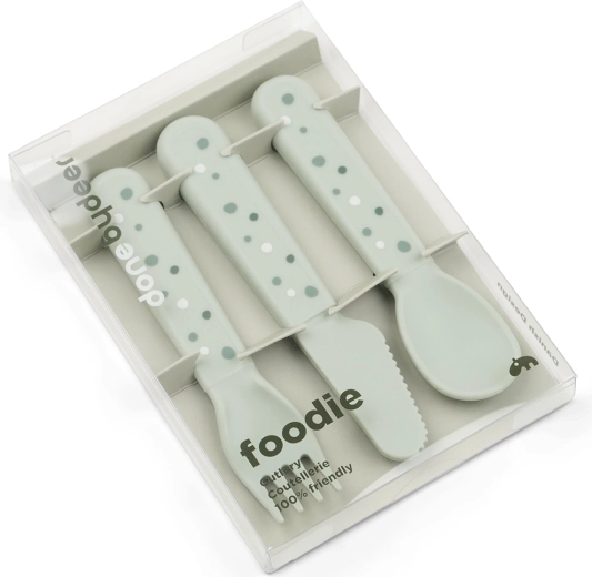 Done by Deer evőeszközkészlet Foodie Happy dots zöld