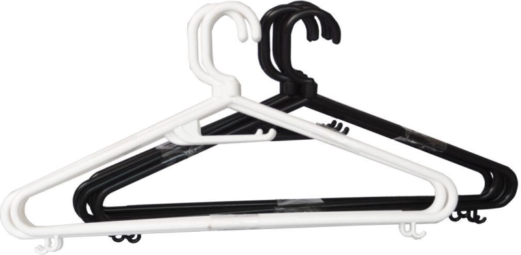 Férfi forgó ruhafogas, műanyag, vegyes színek, 5 db