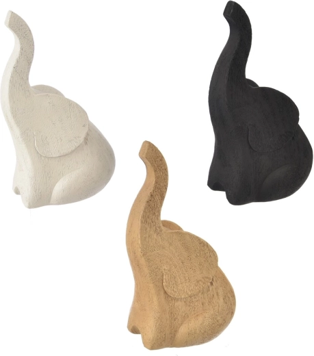 Polyresin elefánt dekorfigura 17 cm (3 változat vegyesen)
