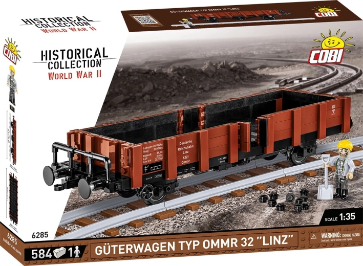 COBI történelmi kollekció – II. világháború, OMMR 32 Linz teherkocsi Gűterwagen, 1:35