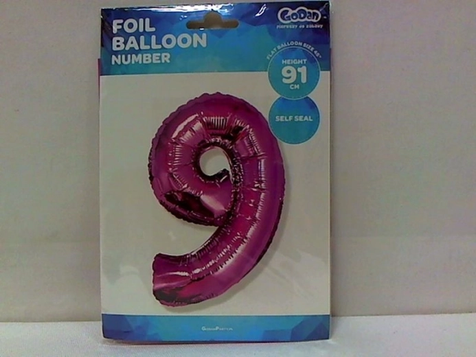 Rózsaszín fólia lufi 9-es szám 92 cm