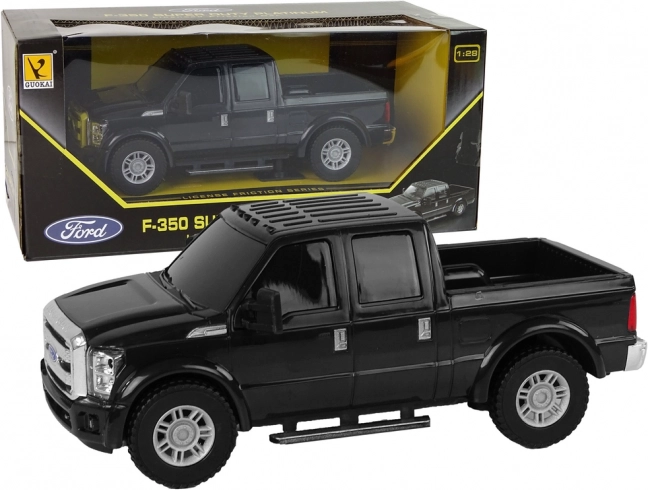 Fekete Pickup Ford F-350 frikcionális hajtással 1:28