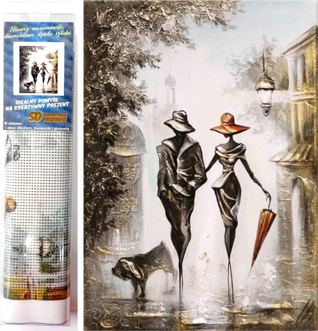 Gyémánt festés Romantikus séta 30x40 cm