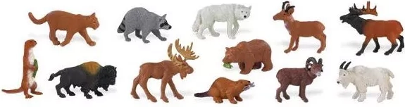 Safari Ltd észak-amerikai állatok – 48 darabos miniatűr készlet