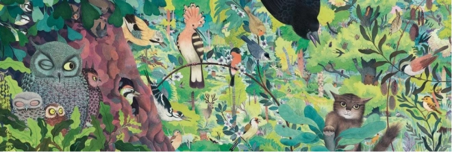 DJECO panorámaképes puzzle Baglyok és madarak 1000 darab