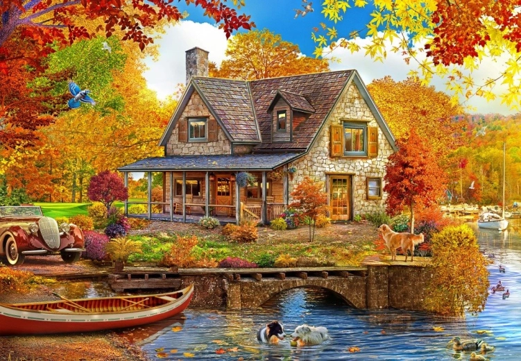 BLUEBIRD Tóparti ház puzzle 1000 darab