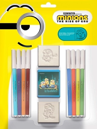 Multiprint Minyonok bélyegzőkészlet – 2 bélyegző és 8 filctoll