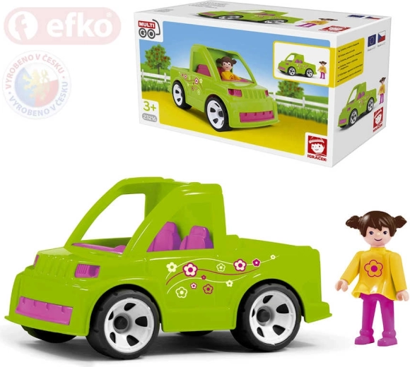 Efko Igráček MultiGO készlet: autó kertésszel dobozban