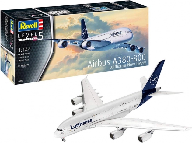 Műanyag modell Airbus A380-800 Lufthansa új festés