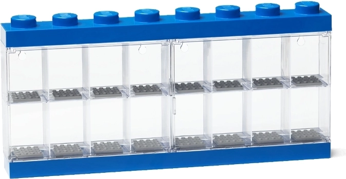 LEGO gyűjtői vitrin 16 minifigurához – kék