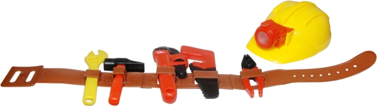 Gyermek szerszámos öv védősisakkal